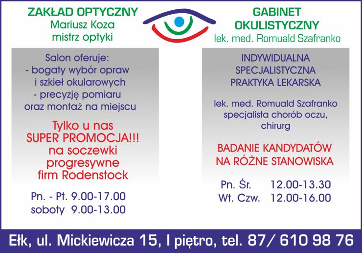 Gabinet Okulistyczny lek. med. Romuald Szafranko