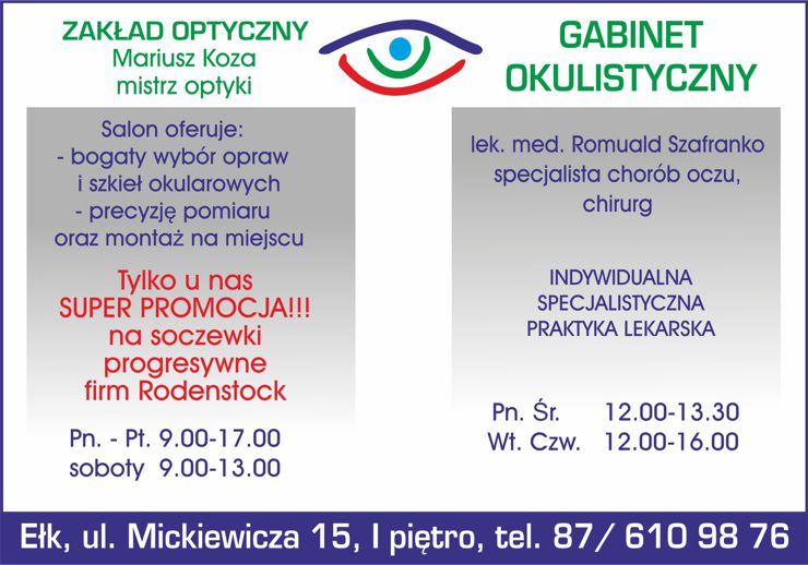 ZAKŁAD OPTYCZNY - Mariusz Koza